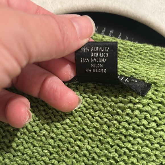 August Silk green baby puff sleeved adjustable sweater cardigan size Large - Picture 8 of 10